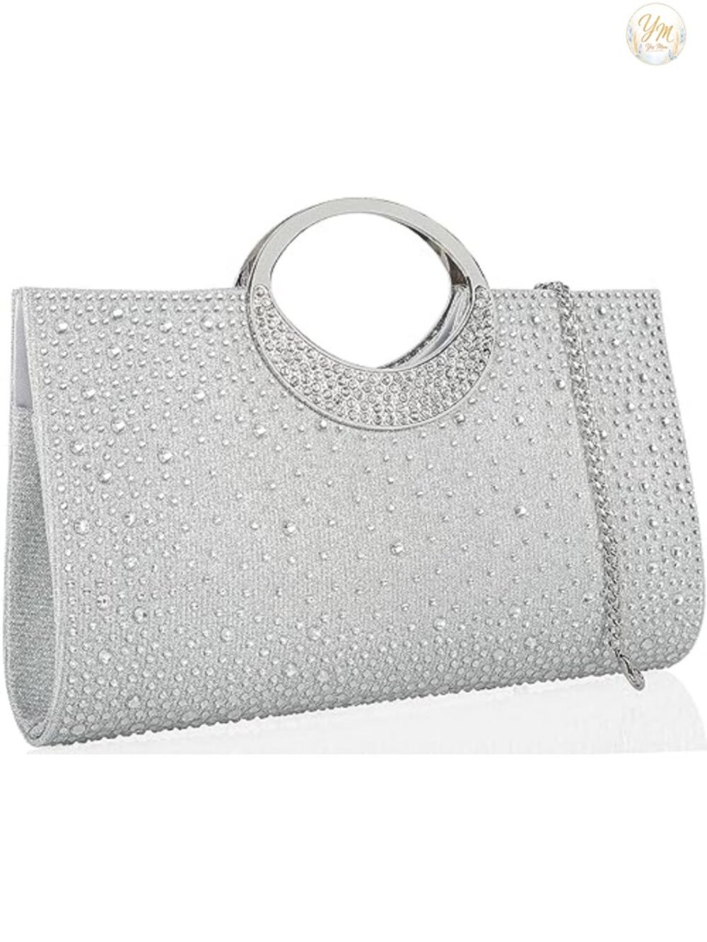 Rhinestone Clutch Handbag Crystal Handle Evening Wedding Party Purse